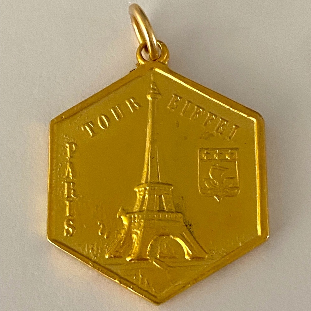 Eiffel Tower 22k Gold Pendant